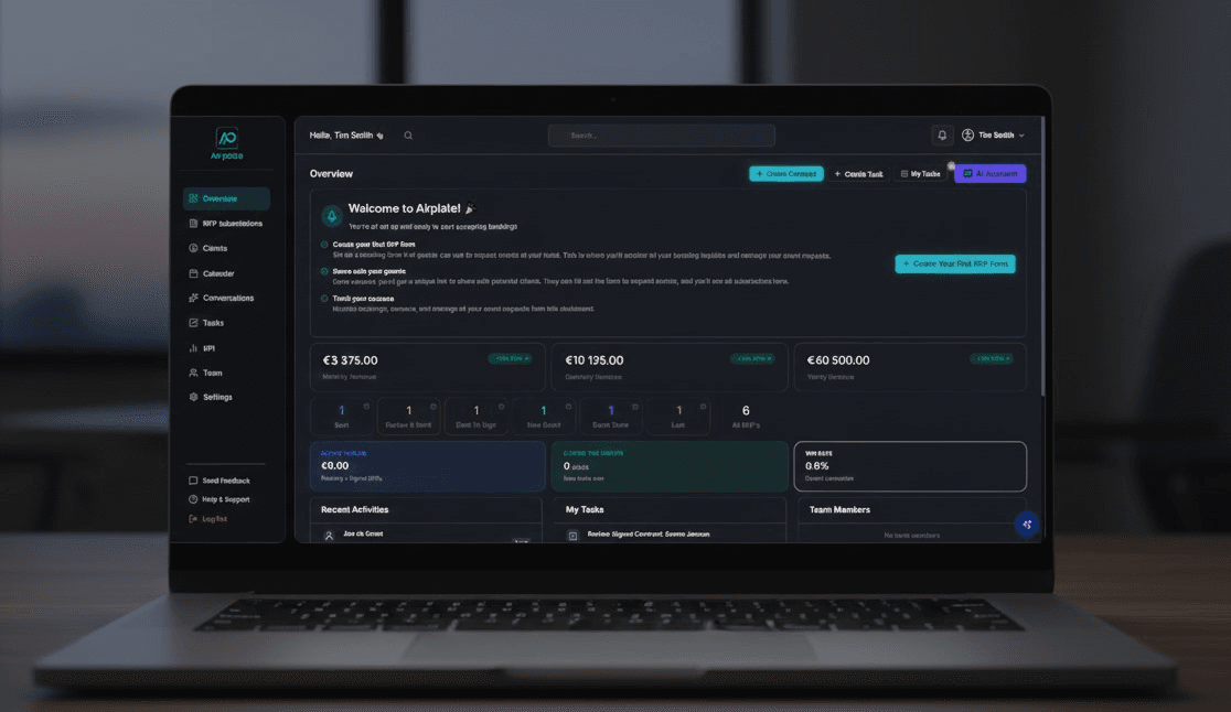 Airplate Dashboard Overview